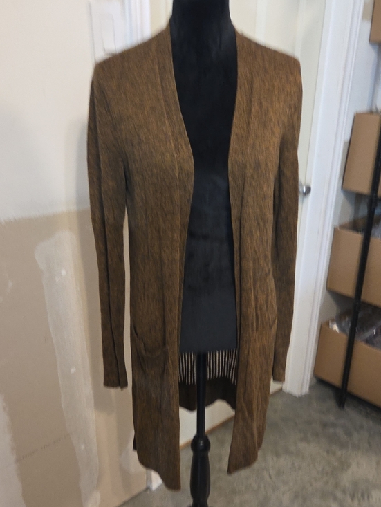 Maurices Jackets & Blazers - Maurices Long Open-Front Cardigan Jacket Boho Heathered Brown Lagenlook Cotton